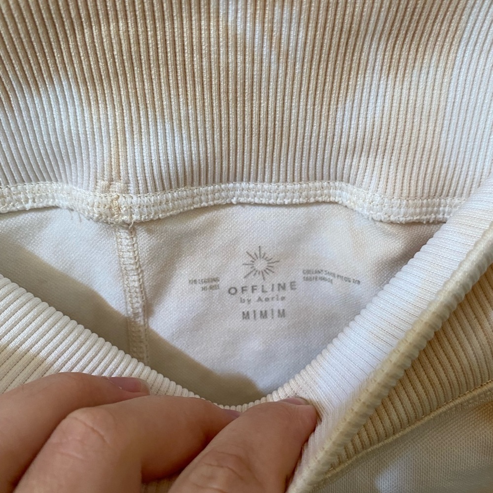 OFFLINE by Aerie Seamless High Waisted Tie Dye Leggings Tan White Size M - Picture 3 of 5